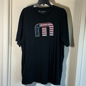 Travis Mathew Black Tee with American Flag Graphic